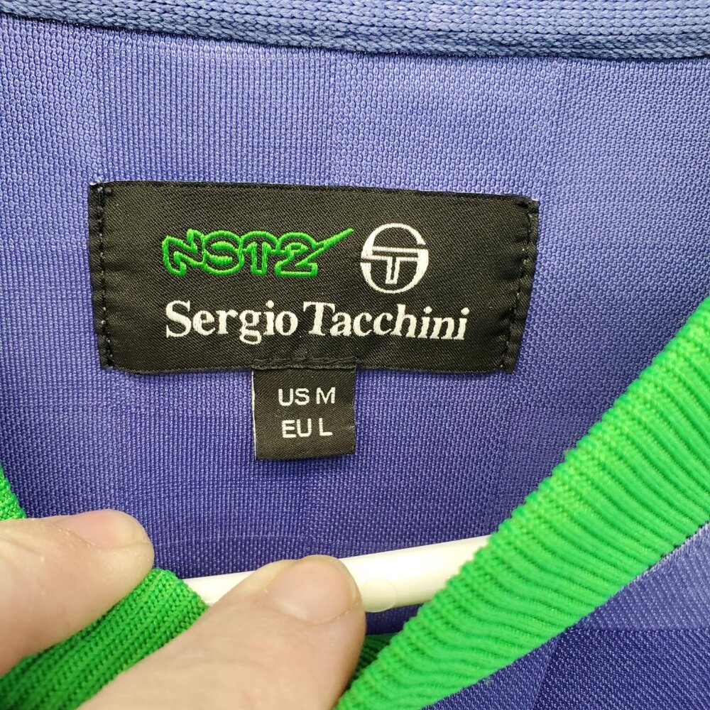 Sergio Tacchini ST x Nast Futbol Soccer Jersey Long Sleeve Purple Green Medium M - Picture 3 of 9